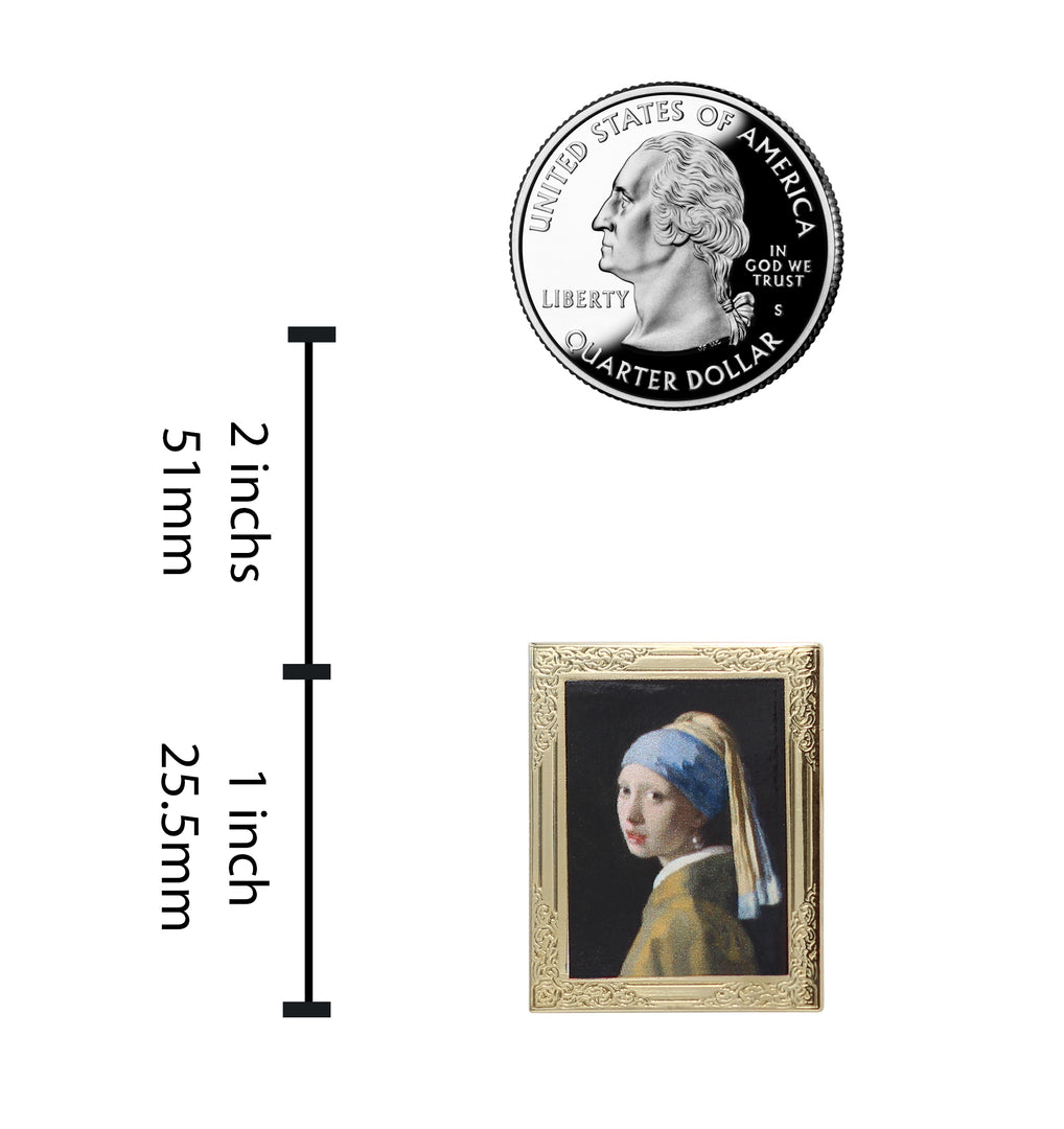 Girl with a Pearl Earring Art Enamel Pin - Vermeer Masterpiece Reproduction lapel pin