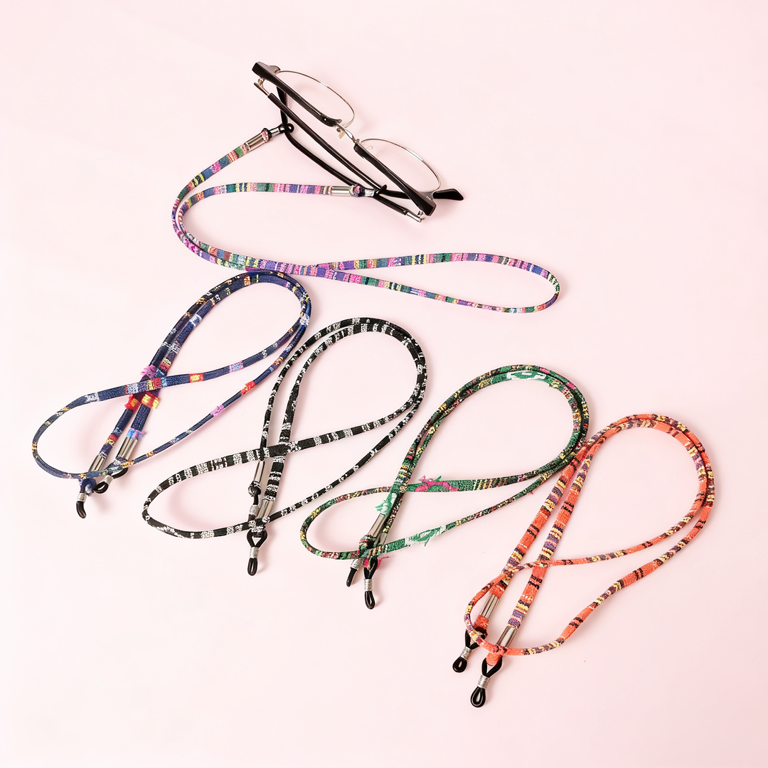 Glasses Holder Strap – Ethnic Fabric Eyeglass Lanyard Necklace