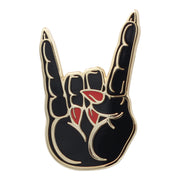 Hail Satan Horns Pin - Rock / Heavy Metal Hand Symbol Enamel Pin