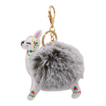 Load image into Gallery viewer, Fuzzy Alpaca Keychain - Cute Animal Faux Fur Fluffy Fuzzy Llama Pom Pom Keychain
