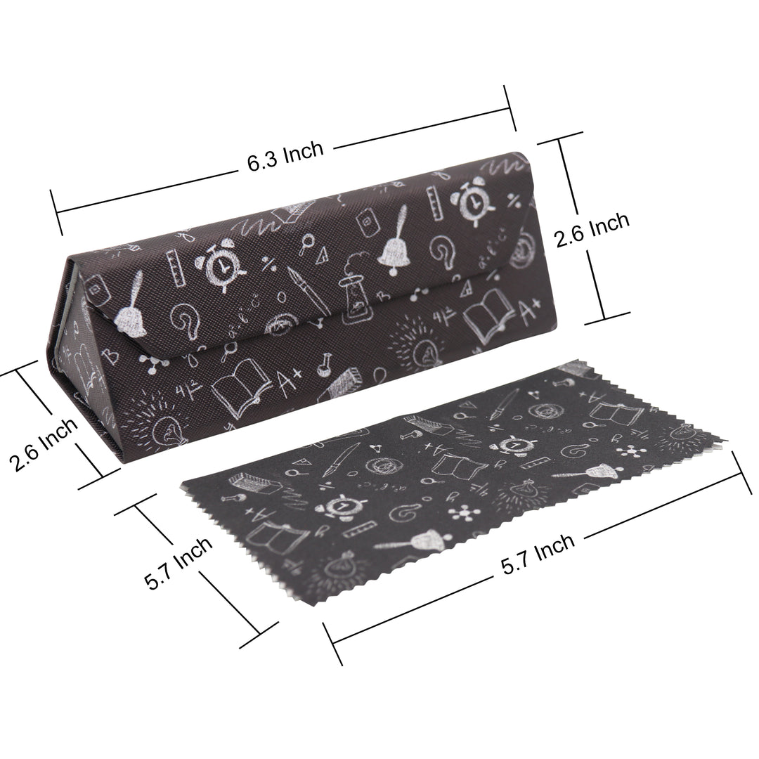 Science Print Glasses Case - Vegan Leather Magic Folding Hardcase