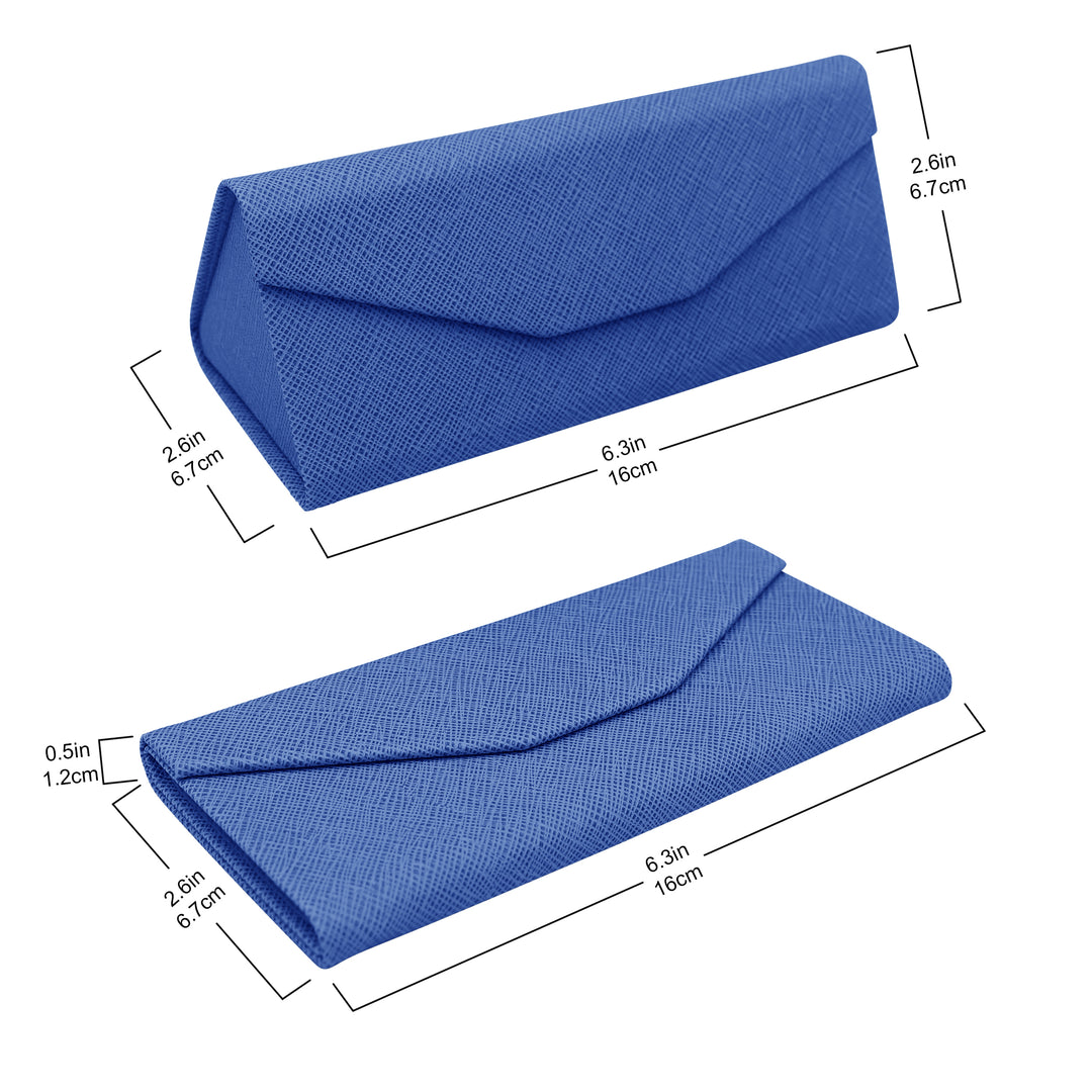 Navy Solid Color Glasses Case - Vegan Leather Magic Folding Hardcase