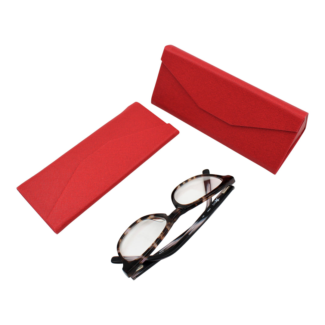 Rose Solid Color Glasses Case - Vegan Leather Magic Folding Hardcase