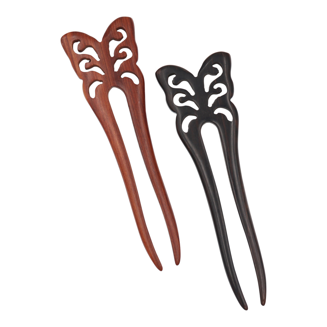 Natural Sandalwood Hair Fork for Women - (Butterfly)