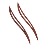 Load image into Gallery viewer, Cut Out Wave Red Wood Hair Stick for Women - Japanese Hair Accessory
