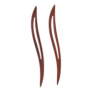 Cut Out Wave Red Wood Hair Stick for Women - Japanese Hair Accessory