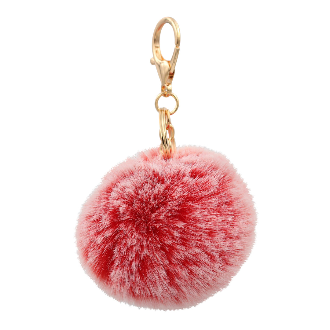 SMOKO Elodie Unicorn PomPom Keychain, Fluffy Faux Fur Ball