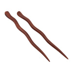 Load image into Gallery viewer, Natural Red Sandalwood Hair Sticks for Women - Set of 2 -(Swim)
