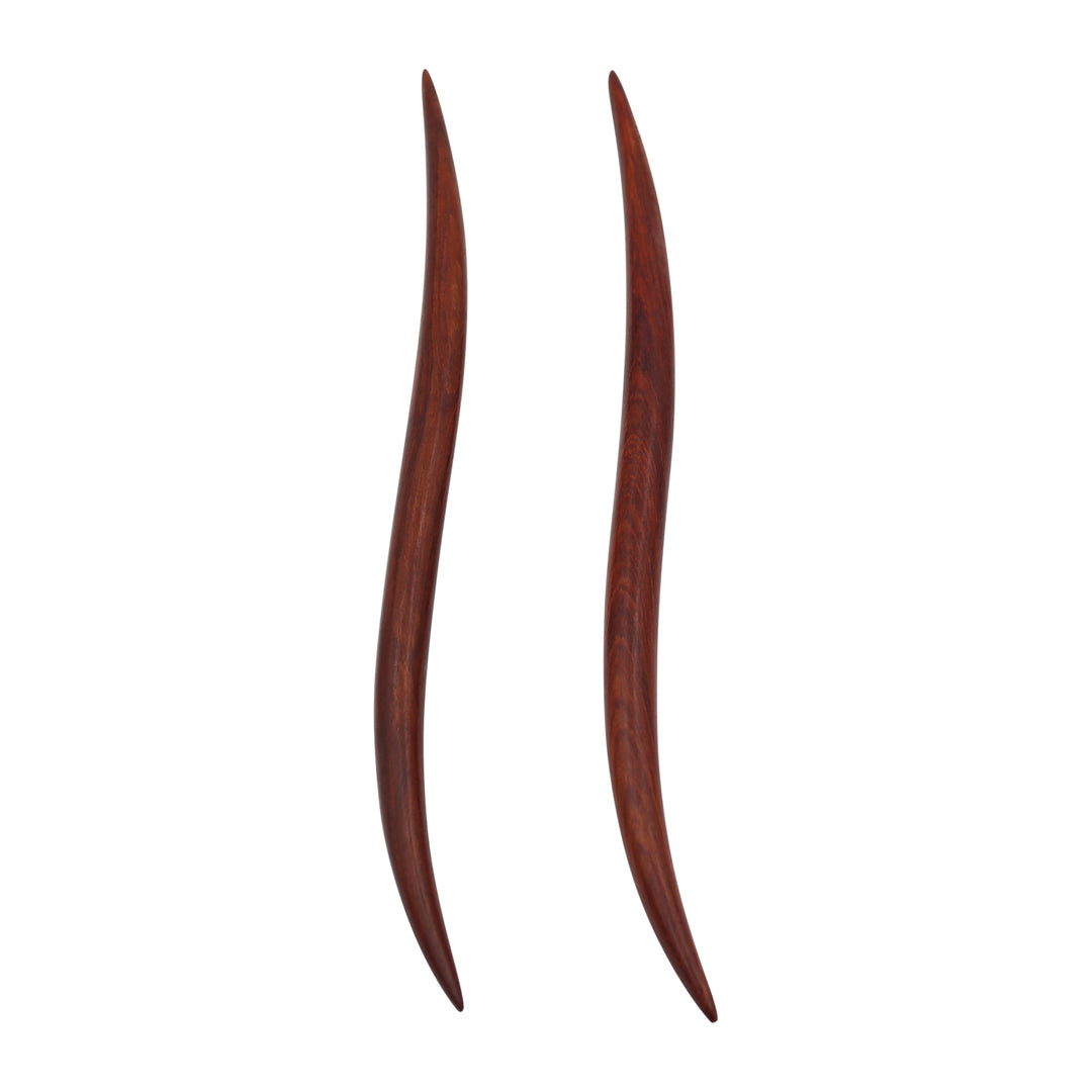 Natural Red Sandalwood Hair Sticks for Women - Set of 2 -(Ski)