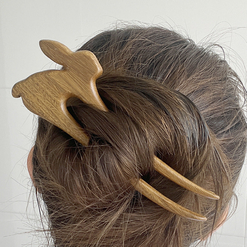 Bunny Rabbit - Wood Hair Fork - Japanese Hair Accessory