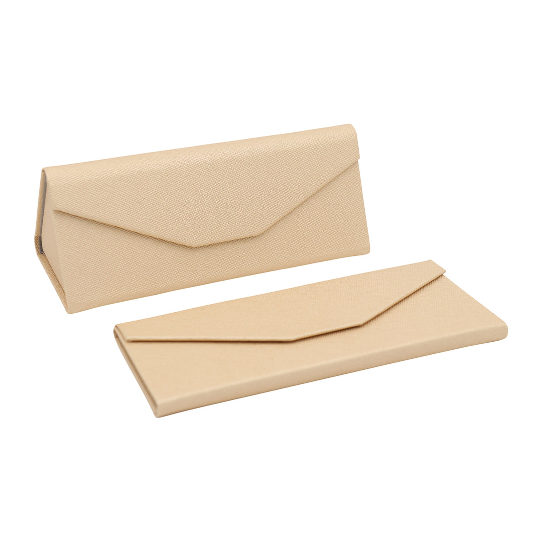 Metallic Gold Glasses Case - Vegan Leather Folding Hard Shell Case