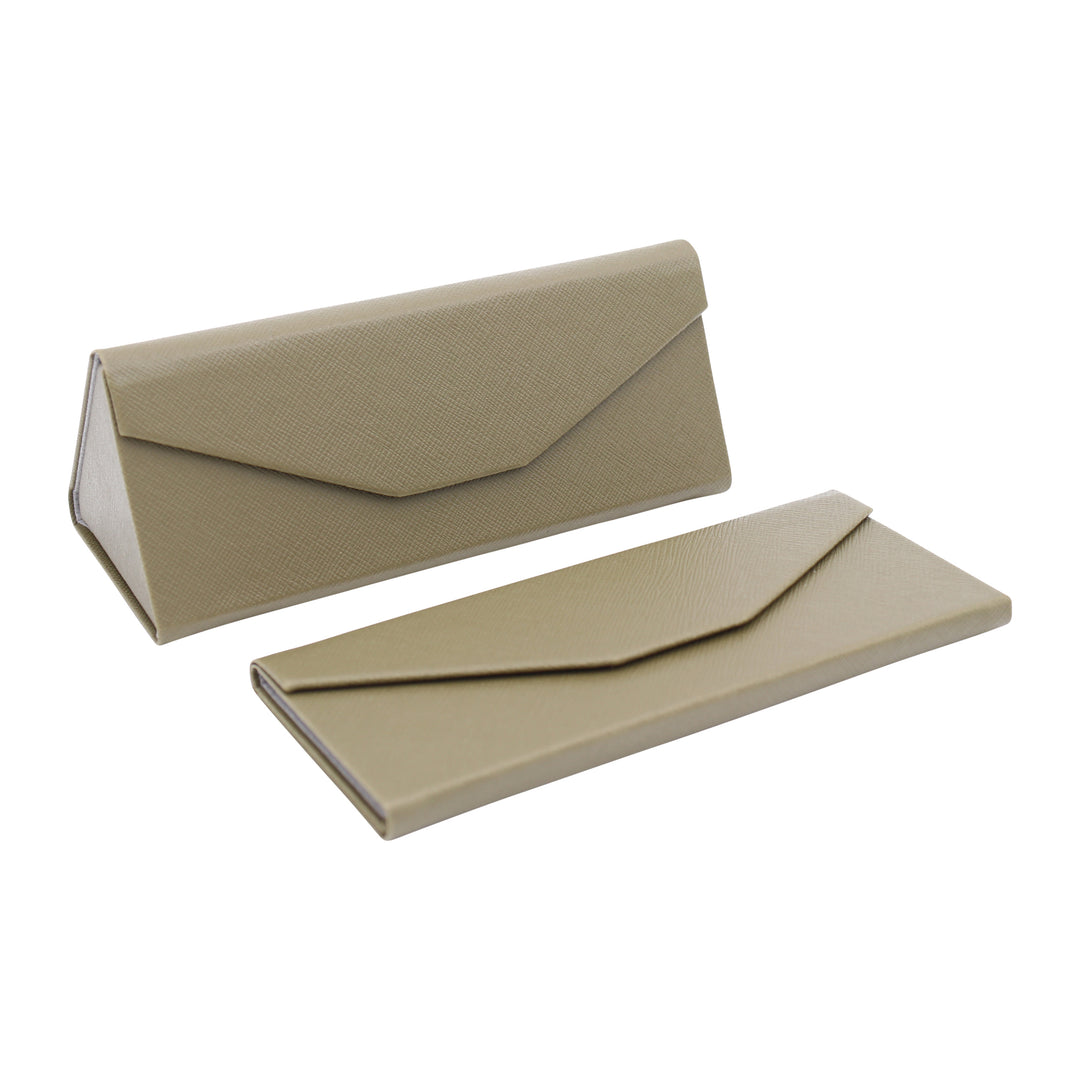 Mocha Glasses Case - Vegan Leather Folding Hard Shell Case