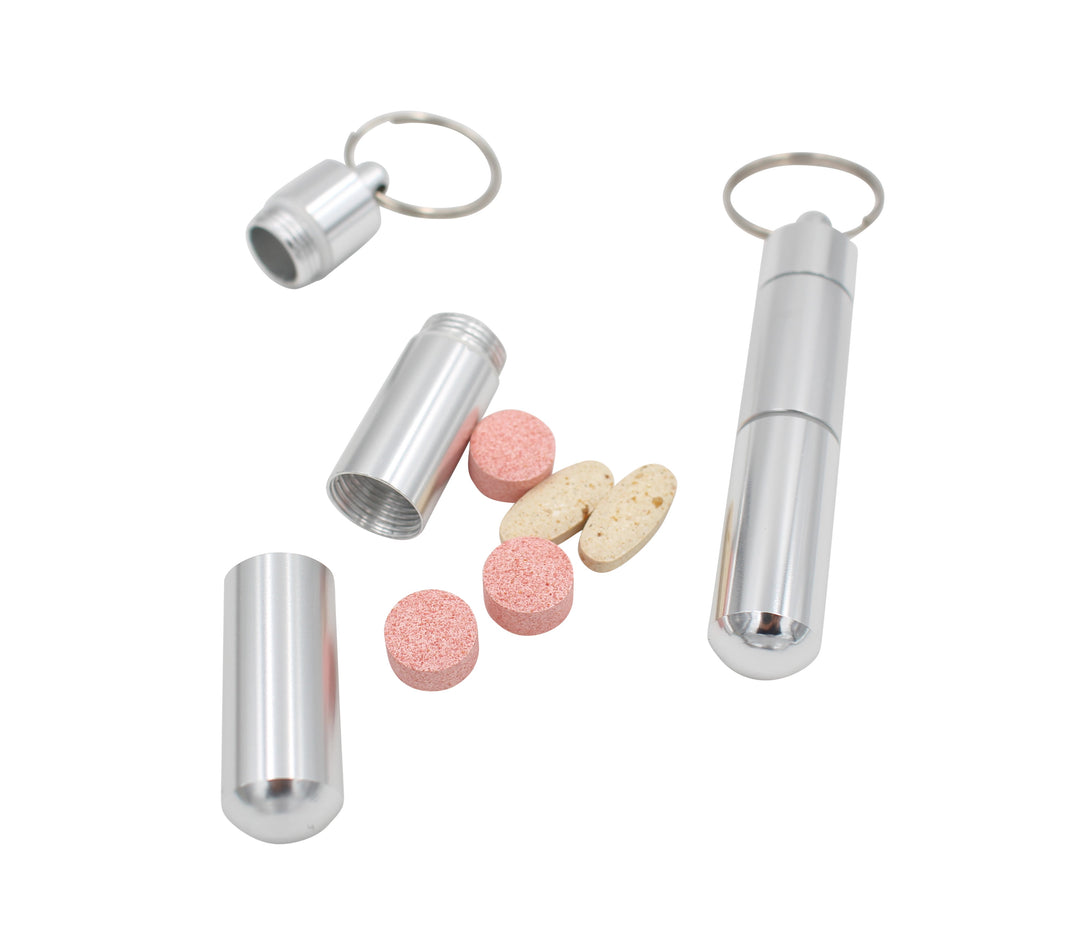 Aluminum Adjustable Pill Holder Keyring