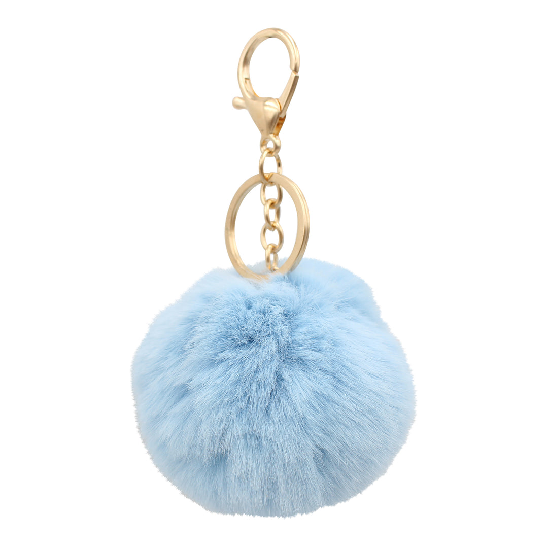 Real Sic Fluffy Animal Pom Pom Keychain - Faux Fur Fuzzy Charm For Women &  Girls