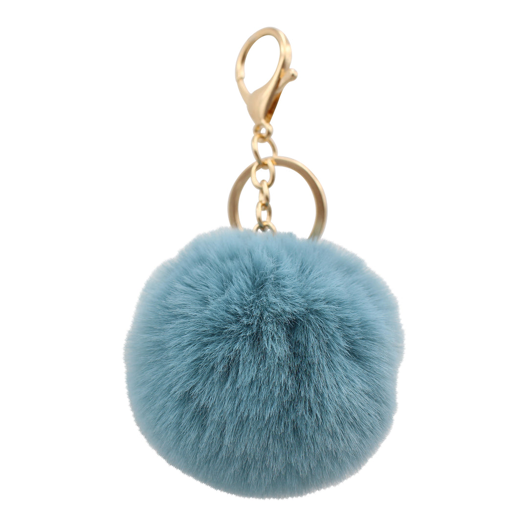REAL SIC Unicorn Pom Pom Keychain - Faux Fur Fluffy Fuzzy Charm For Women &  Girls