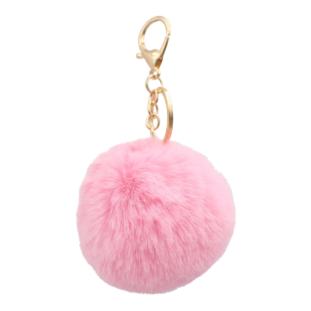 Real Sic Cute Animal Faux Fur Pom Pom Keychain
