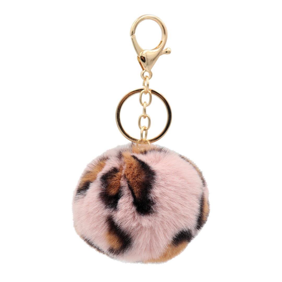 Real Sic Cute Animal Faux Fur Pom Pom Keychain