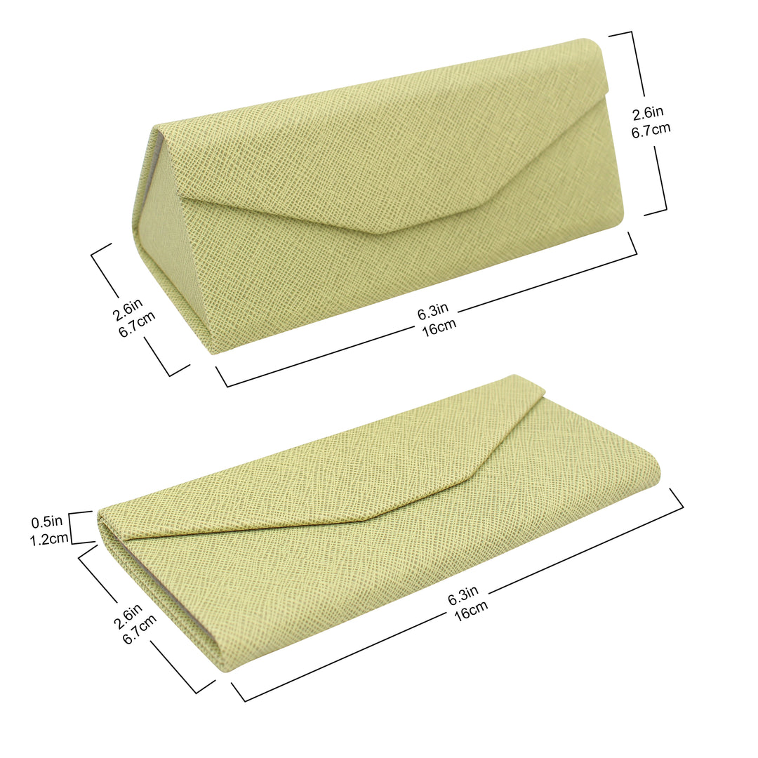 Olive Solid Color Glasses Case - Vegan Leather Magic Folding Hardcase