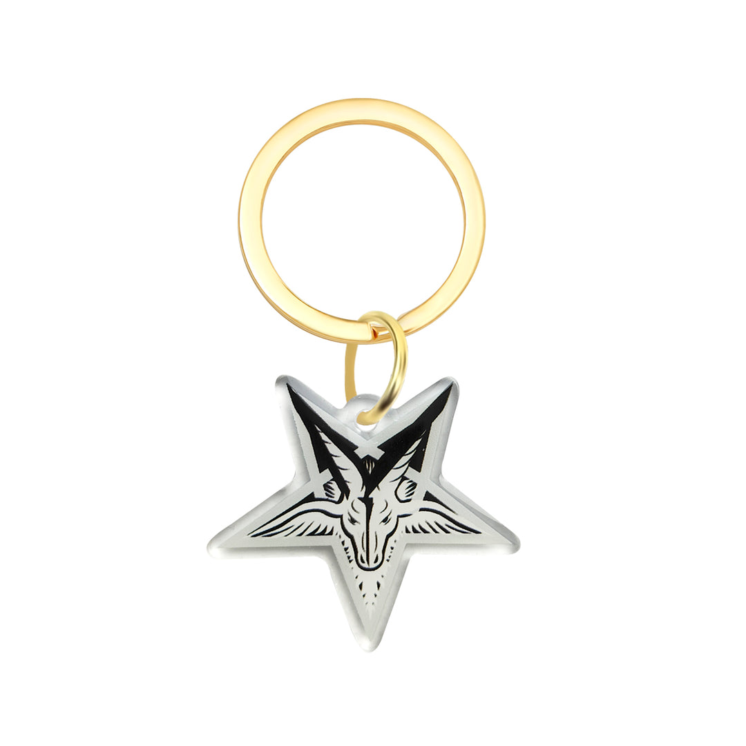 Baphomet Keychain - Sabbatic Goat Pentagram Occult Acrylic Keychain