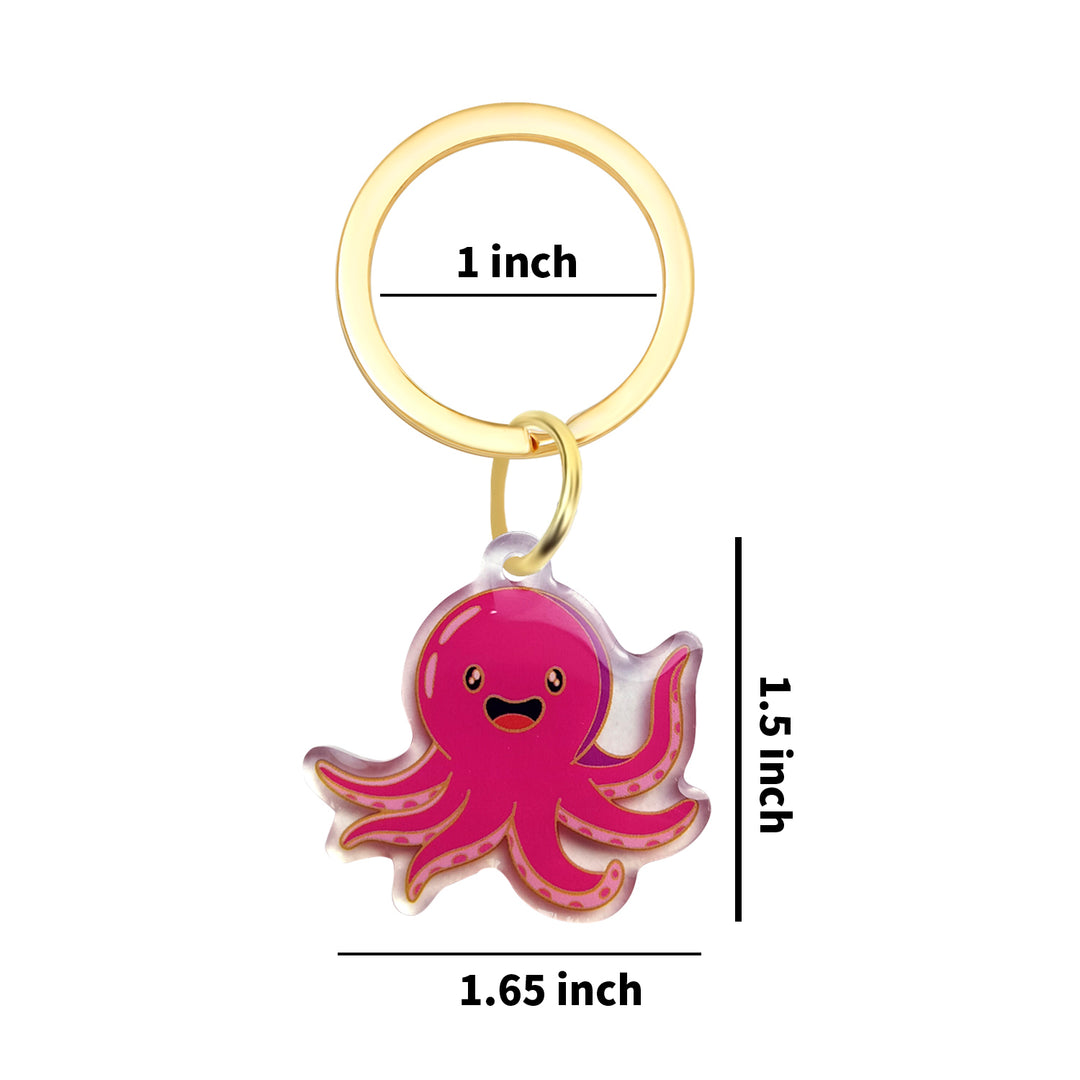 Cute Octopus Keychain - Aquarium Souvenir Acrylic Keychain