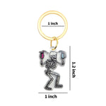 Load image into Gallery viewer, Party Skeleton Keychain - Spooky, Party &#39;Till You Die Halloween Acrylic Keychain
