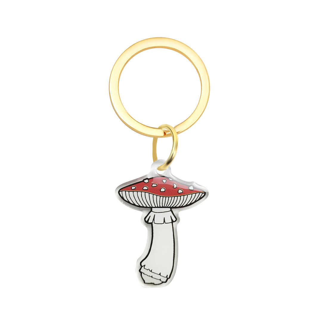 Fly Agaric Mushroom Keychain - Fungi Shroom Garden Acrylic Keychain