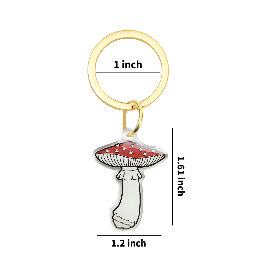 Fly Agaric Mushroom Keychain - Fungi Shroom Garden Acrylic Keychain