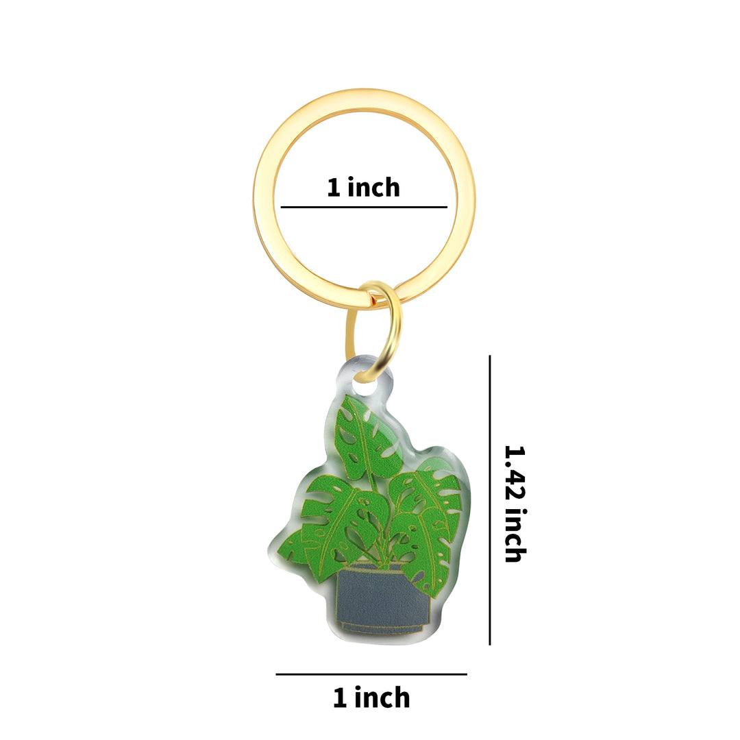 Monstera Plant Keychain - Nature Inspired Plant Mom Acrylic Keychain