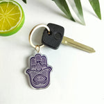 Load image into Gallery viewer, Hamsa Keychain - Protection and Good Luck Acrylic Keychain
