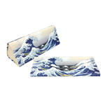 Load image into Gallery viewer, The Great Wave Art Print Folding Glasses Case - Vegan Leather Folding Hard Shell Case
