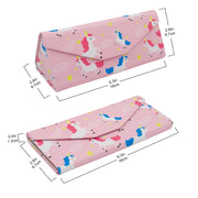 Unicorn Print Glasses Case - Vegan Leather Magic Folding Hardcase