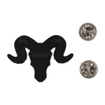 Load image into Gallery viewer, Ram Skull Pin - Occult / Baphomet Enamel Pin
