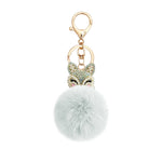 Load image into Gallery viewer, Fuzzy Fox Keychain - Cute Animal Faux Fur Fluffy Fuzzy Fox Pom Pom Keychain
