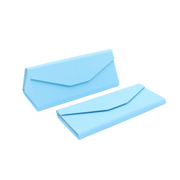 Powder Blue Solid Color Glasses Case - Vegan Leather Magic Folding Hardcase
