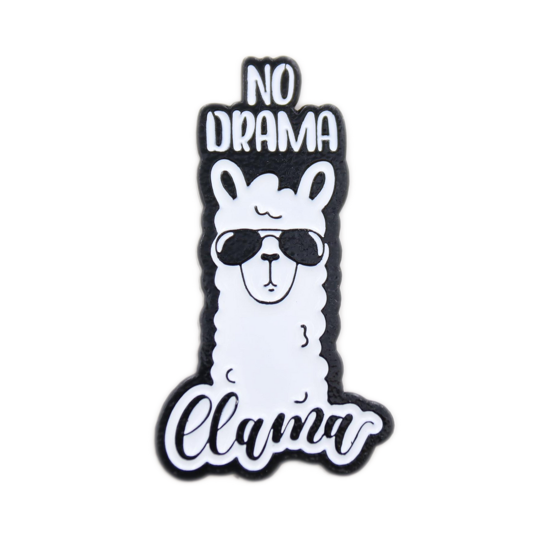 No Drama Llama Pin - No Stress Motivational Llama Enamel Pin