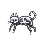 Load image into Gallery viewer, Skeleton Cat Enamel Pin - Black Cat Pin
