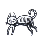 Load image into Gallery viewer, Skeleton Cat Enamel Pin - Black Cat Pin
