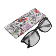 Koi Fish Foldable Eyeglass Case – Japanese Koi & Lotus Vegan Leather Hard Shell Case