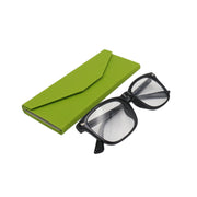 Lime Green Solid Color Glasses Case - Vegan Leather Magic Folding Hardcase