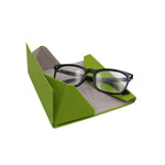 Load image into Gallery viewer, Lime Green Solid Color Glasses Case - Vegan Leather Magic Folding Hardcase