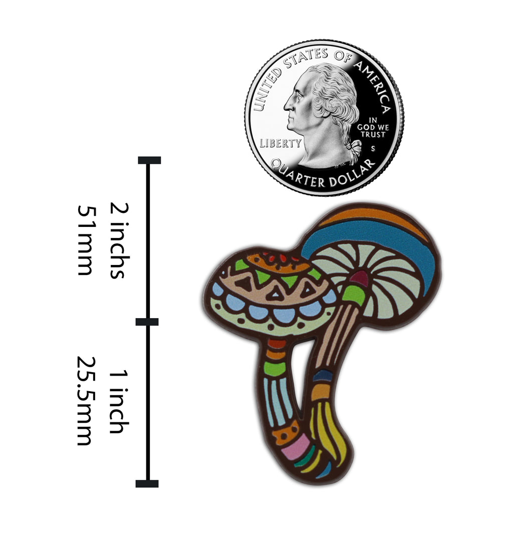 Magic Mushroom Pin - Psychedelic Psilocybin Fungi Enamel Pin