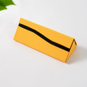 Hard Shell, Fold-Flat Colorful Vegan Leather Glasses Case - Goldenrod