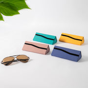 Hard Shell, Fold-Flat Colorful Vegan Leather Glasses Case - Turquoise