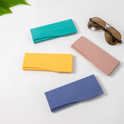 Hard Shell, Fold-Flat Colorful Vegan Leather Glasses Case - Goldenrod