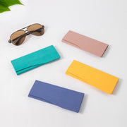 Hard Shell, Fold-Flat Colorful Vegan Leather Glasses Case - Perrywinkle
