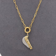 Mini Folding Knife Necklace – Gold Tone Curved Blade Pendant