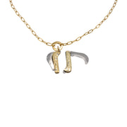 Mini Folding Knife Necklace – Gold Tone Curved Blade Pendant