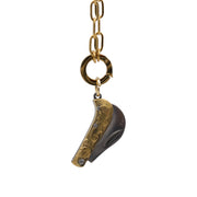 Mini Folding Knife Necklace – Gold Tone Curved Blade Pendant