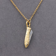 Mini Folding Fish Knife Necklace – Gold Tone with Jellyfish Charm