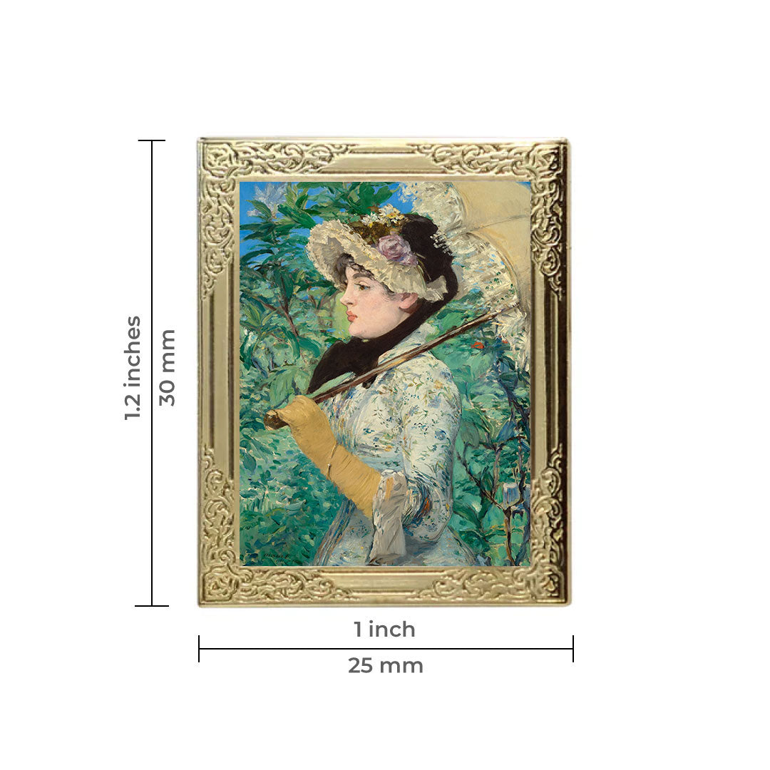 Spring by Edouard Manet Art Frame Pin - Museum Souvenir Fine Art Lapel Pin